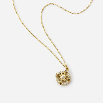 Dainty Diamond Compass Necklace,Travel Gift,Coordinate Necklace,Graduation Gift,925 Sterling Silver Necklace,Southwest Necklace,Student Gift