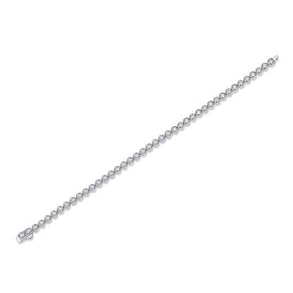 GRA Certified Moissanite Women'S Tennis Bracelet 925 Sterling Silver Plated 18K Platinum 2.5Mm round Bubble Diamond Bracelet