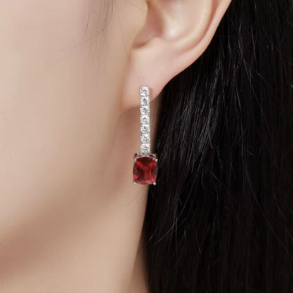 Emerald Diamond Drop Earrings for Women 925 Sterling Silver Ruby Long Tassel Dangle Ear Stud Party Fine Jewelry Wholesale